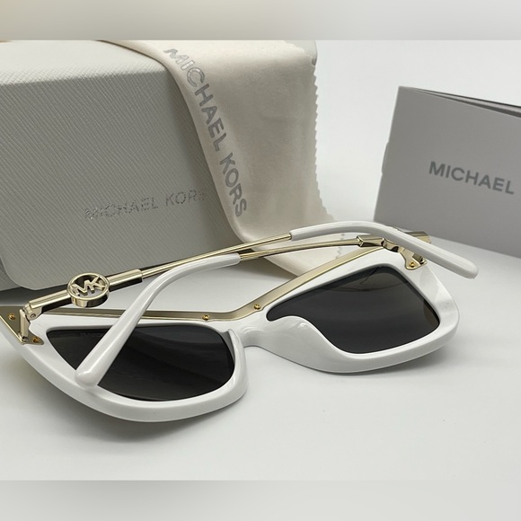 Michael Kors White Gold Crystal Cat Eye Sunglasses - Picture 8 of 16